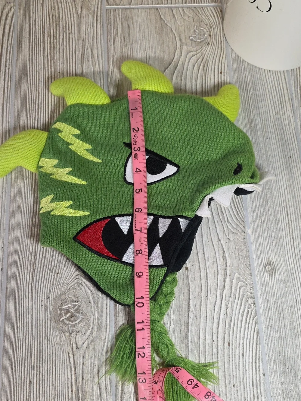 Rugrats Reptar Green Monster Knit Beanie Earflap Winter Hat Adult One Size
